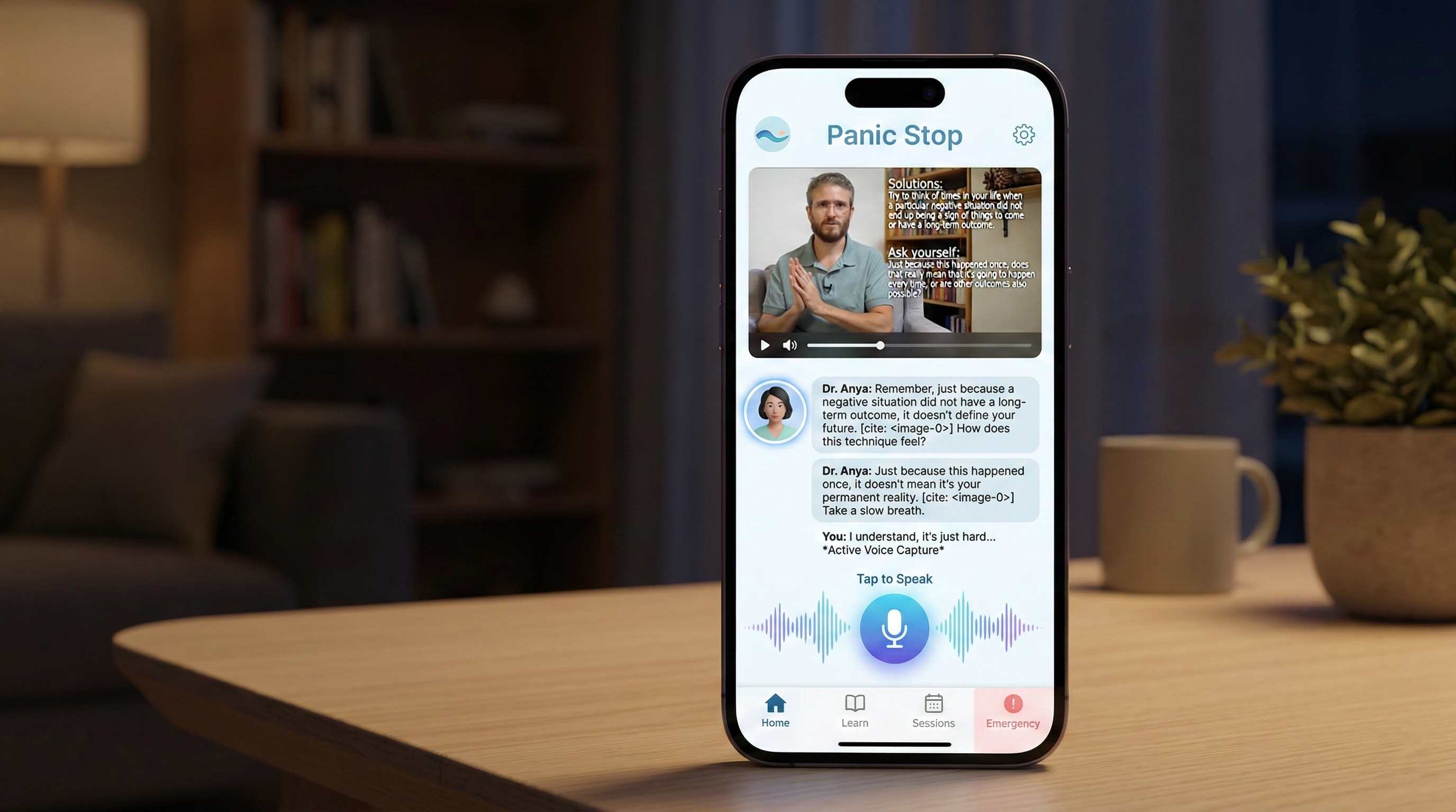 Panic Reset app interface